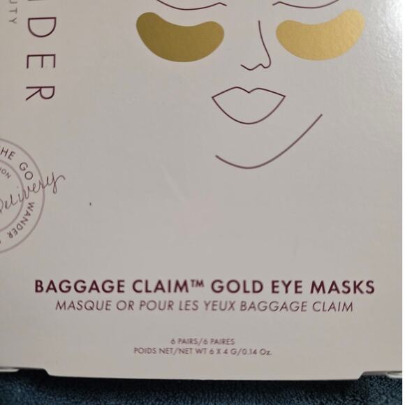 Wander Baggage Claim Gold Eye Masks - 6 Pairs - NEW - Picture 3 of 3